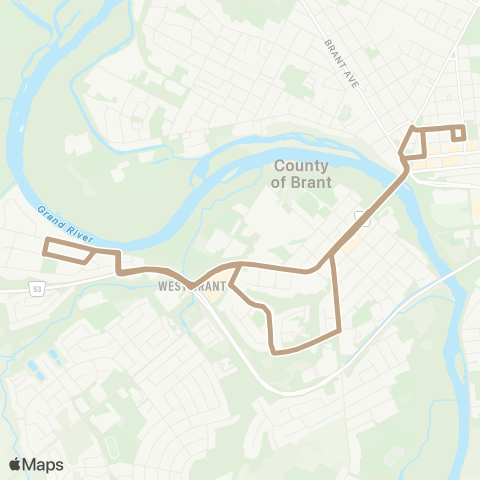 Brantford Transit West Brant Oakhill map