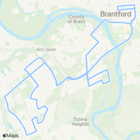 Brantford Transit West Brant Shellard map