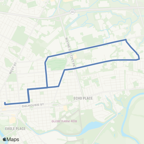 Brantford Transit East Ward Braneida map