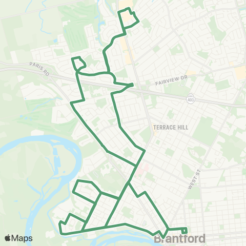 Brantford Transit Homedale Mayfair map