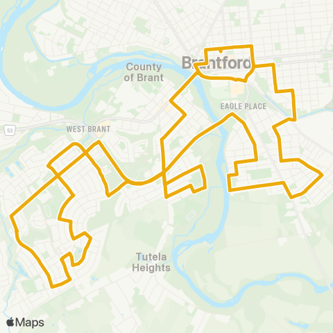 Brantford Transit Eagle Place Shellard map