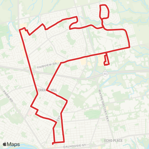 Brantford Transit King George Rd Brantwood Park map