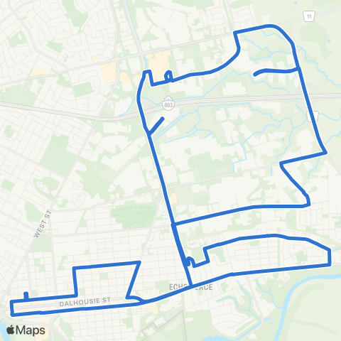 Brantford Transit Echo Place East Ward map