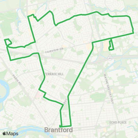 Brantford Transit West Street Mayfair map