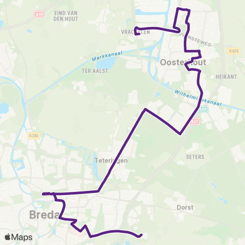 Bravo Breda - Oosterhout map