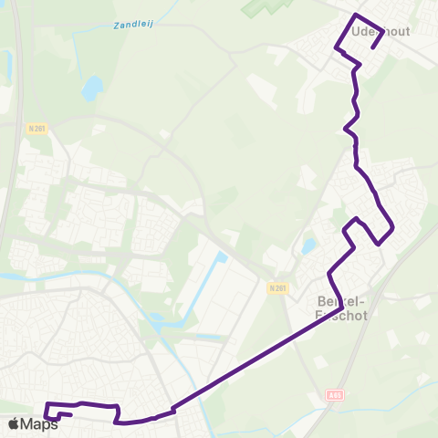 Bravo Centraal Station via Berkel-Enschot - Udenhout map