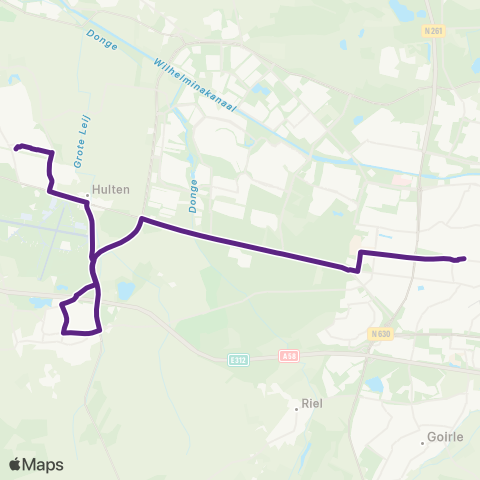 Bravo Tilburg via Gilze - Rijen map