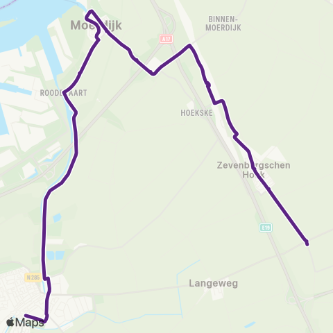 Bravo Zevenbergschen Hoek - Zevenbergen map