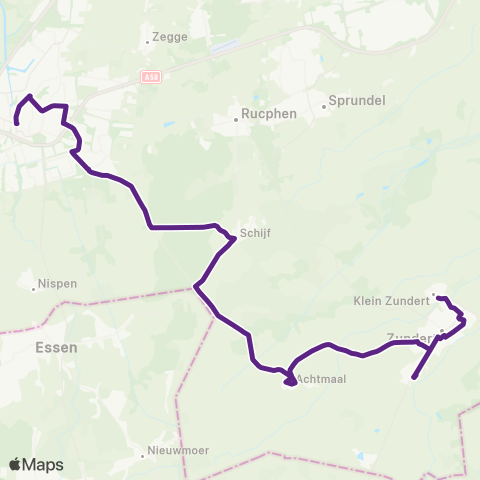 Bravo Klein Zundert via Achtmaal - Roosendaal map