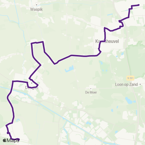 Bravo Waalwijk via 's-Gravenmoer - Rijen map