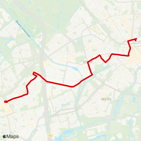 Bravo Veldhoven Centrum - De Hurk - Eindhoven Station map