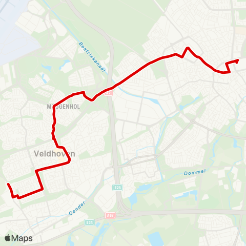 Bravo Veldhoven Zonderwijk - Eindhoven Station map