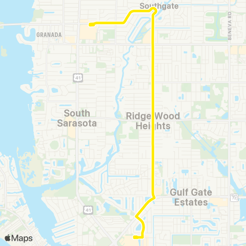 Breeze Transit Southgate / Swift / Gulf Gate map