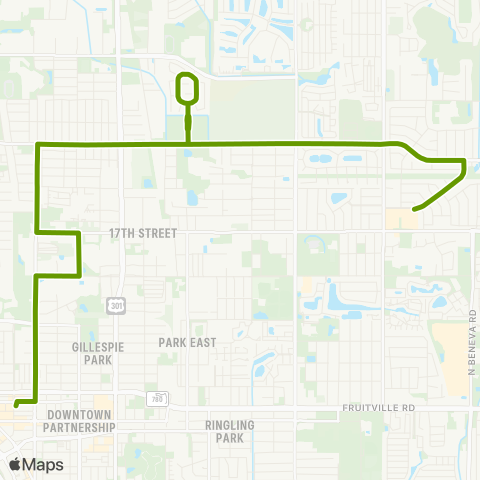 Breeze Transit Downtown / N Orange / Newtown / NE Plaza map