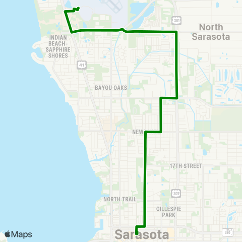 Breeze Transit Downtown / N Orange / US 301 / SRQ map