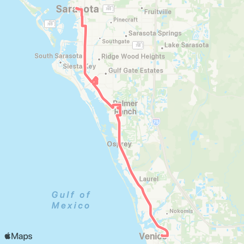 Breeze Transit Sarasota / US-41 / Venice map