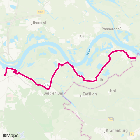 Breng Millingen - Ooij - Nijmegen CS map