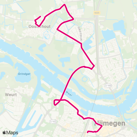 Breng Oosterhout - Nijmegen CS map