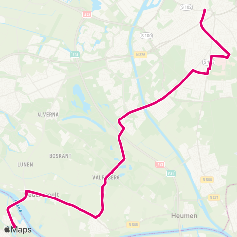 Breng Nijmegen CS - Grave Busstation map