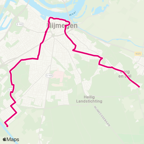 Breng Nijmegen Hatert - CS - Berg en Dal map