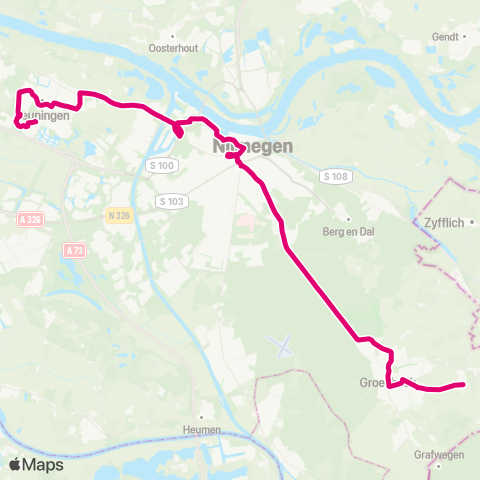 Breng Beuningen - Groesbeek de Horst map