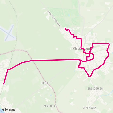 Breng Groesbeek Stekkenberg - Molenhoek Station map