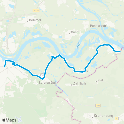 Breng Millingen - Ooij - Nijmegen CS map