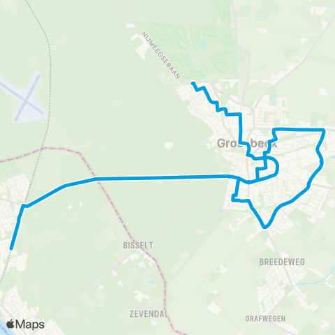 Breng Groesbeek Stekkenberg - Molenhoek Station map