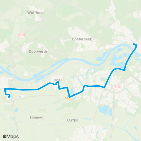 Breng Wageningen - Heteren - Arnhem map