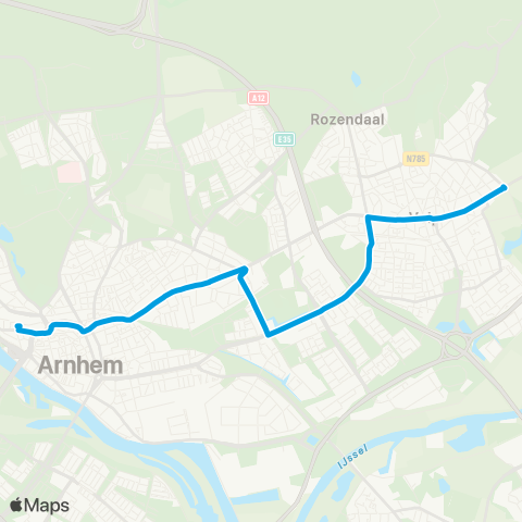 Breng Arnhem CS - Velp Beekhuizenseweg map