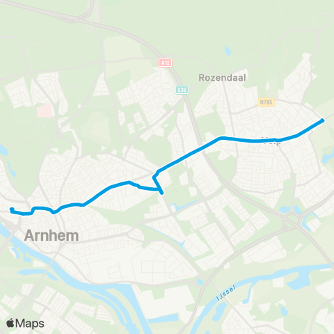 Breng Arnhem CS - Velp Beekhuizenseweg map