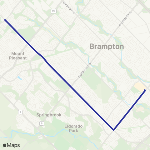 Brampton Transit Chinguacousy Express map