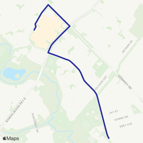 Brampton Transit Heart Lake Secondary map