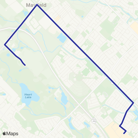 Brampton Transit Heart Lake Employment Shuttle map