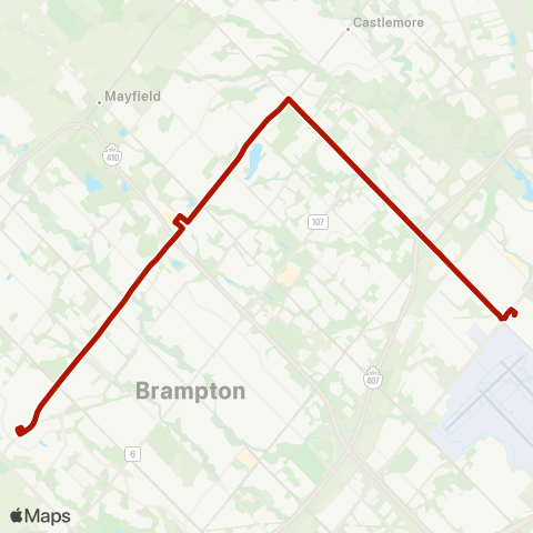 Brampton Transit Züm Bovaird map