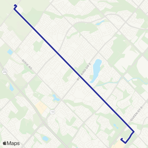 Brampton Transit Mayfield 207 map