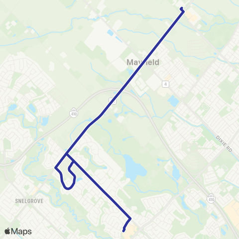 Brampton Transit Mayfield 203 map