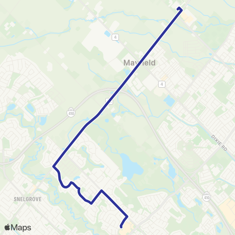 Brampton Transit Mayfield 201 map