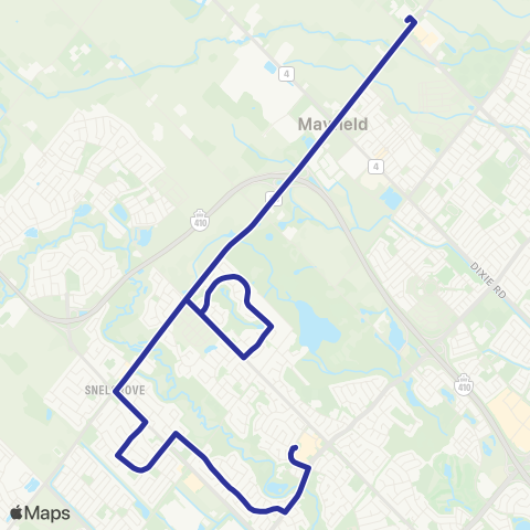 Brampton Transit Mayfield 202 map