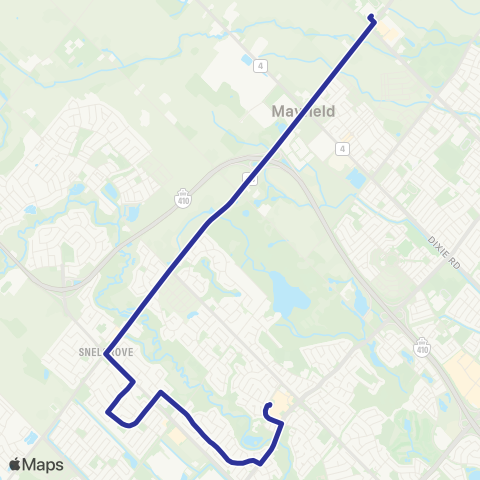 Brampton Transit Mayfield 204 map