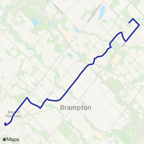 Brampton Transit St. Thomas Aquinas 215 map