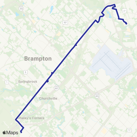 Brampton Transit Steeles map