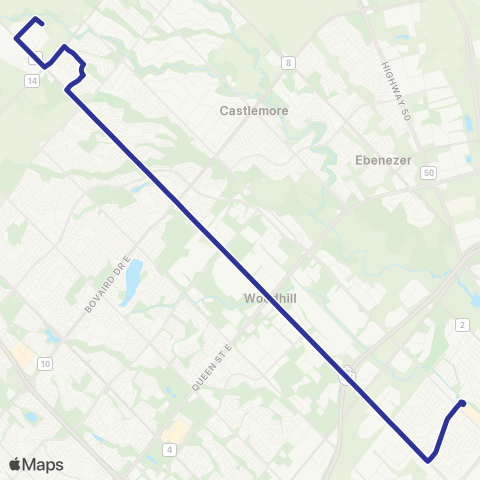 Brampton Transit Airport Road map