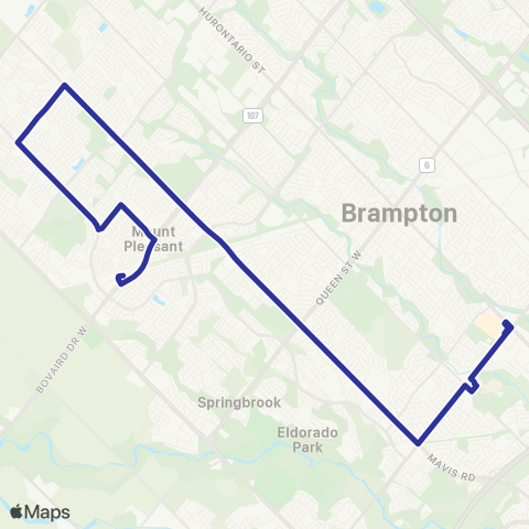 Brampton Transit Chinguacousy map