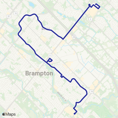 Brampton Transit Centre map