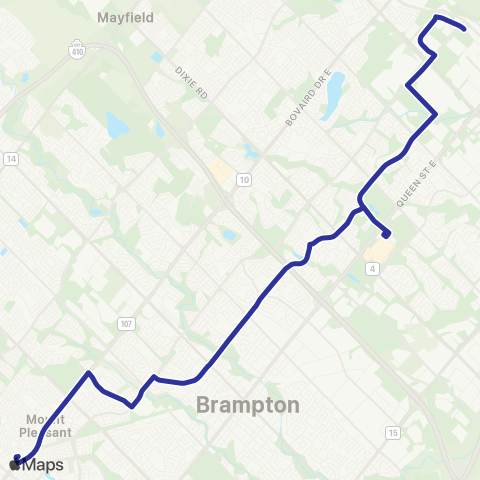 Brampton Transit Vodden map