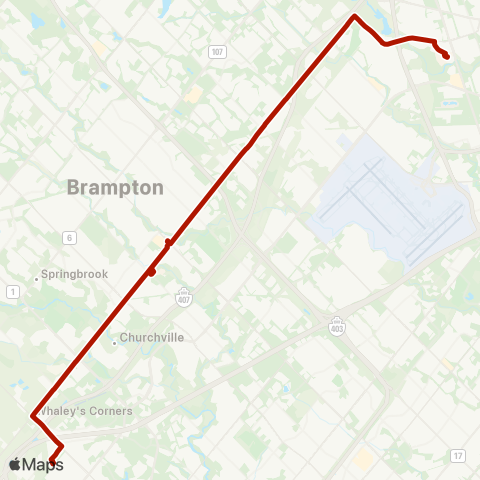 Brampton Transit Züm Steeles map