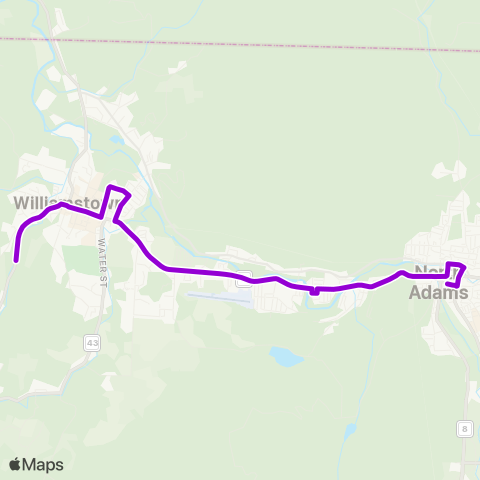 BRTA North Adams, Williamstown map