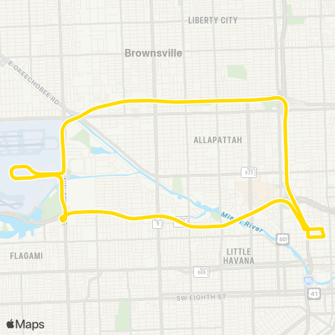 Brightline Shuttles MIA Airport Connector map