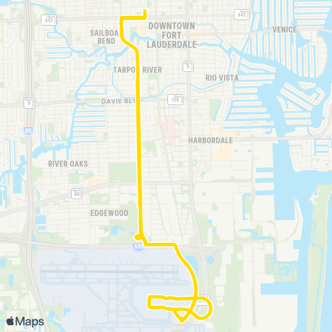 Brightline Shuttles FLL Airport Connector map